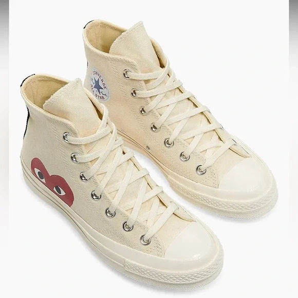 Comme des Garçons PLAY x Converse Chuck 70 High Top Sneakers - Picture 2 of 9